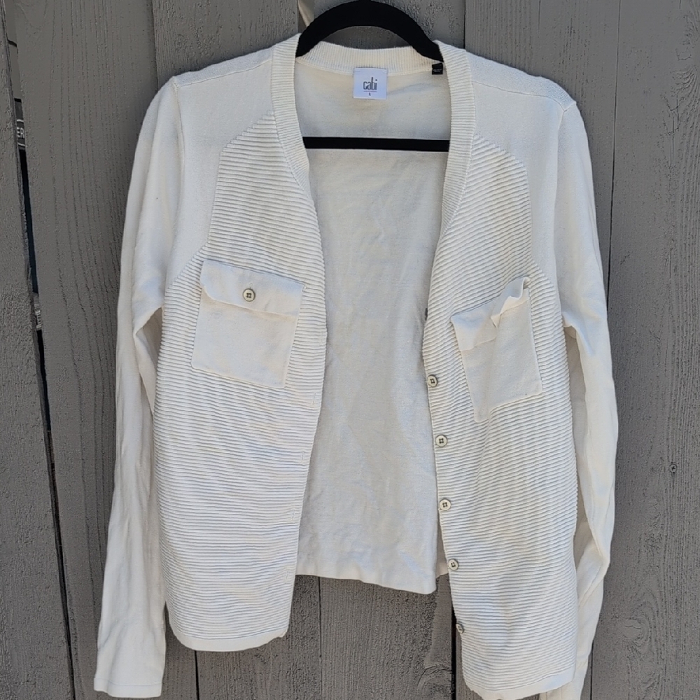 Chic White Sweater by Cabi - Picture 2 of 4